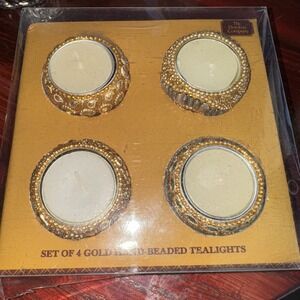New‎ Set of The Bombay Company Hand-beaded Tea lights Beading Beads Glam Sparkle